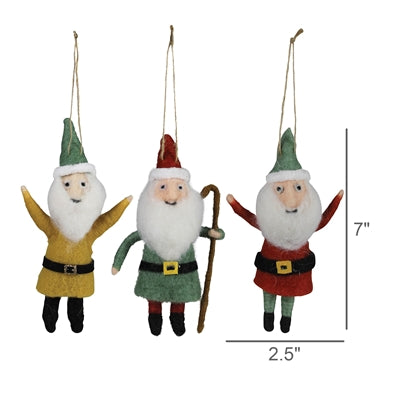 Gnome Ornament Set of 3