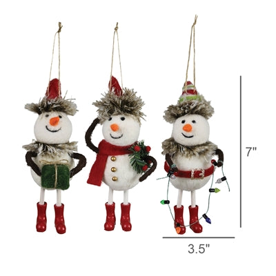 Snowman Ornament Set of 3