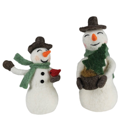 Snowman Sculpture Set of 2