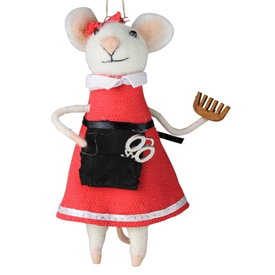 Hairdresser Mouse Ornament Set of 3