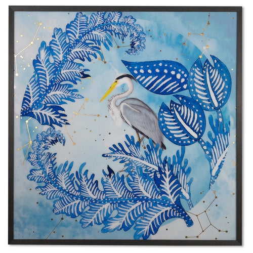 Sunpan Blue Heron Framed Art - Final Sale