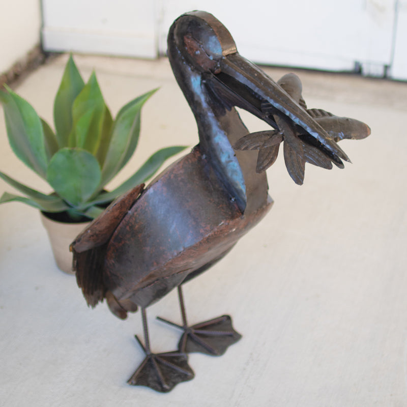 Rustic Pelican Metal Art