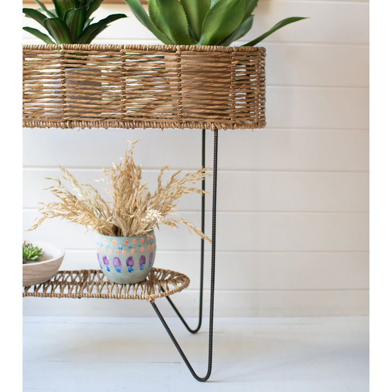 Seagrass Oval Plant Stand