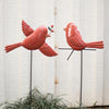 Red Bird Yard Art Set of 2