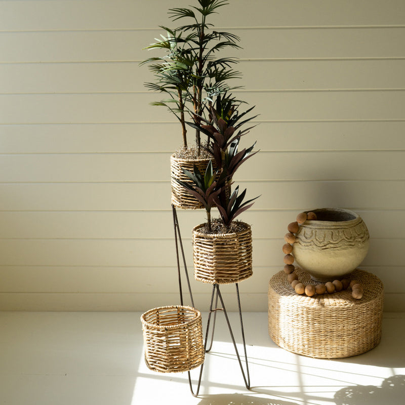 Three Tiered Seagrass Plant Stand