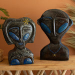 Painted People Hand-Hammered Tabletop Sculpture Set of 2