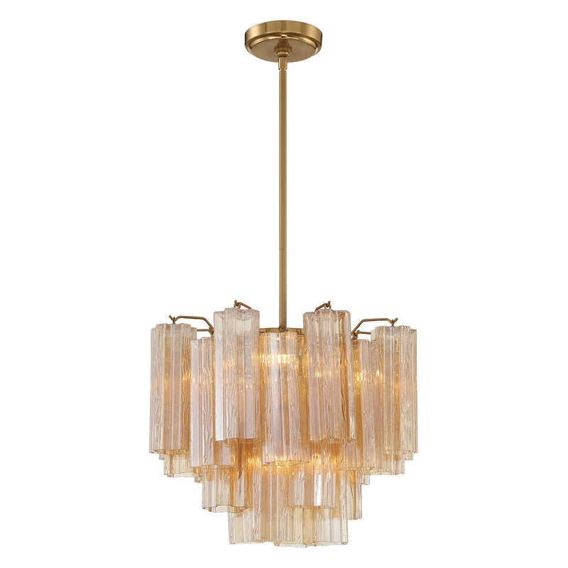 Crystorama Addis 4-Light Chandelier Aged Brass