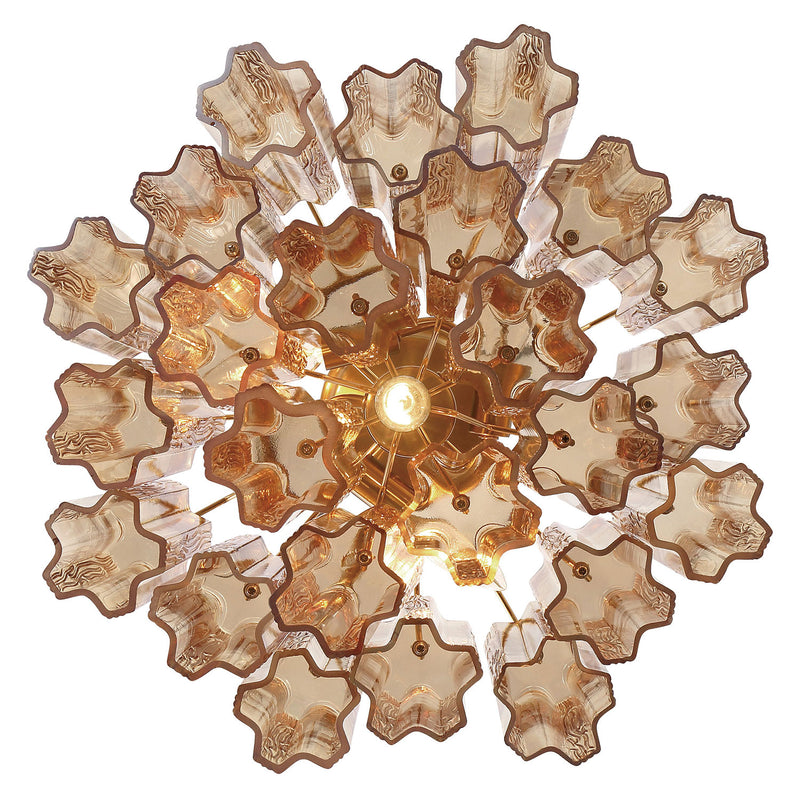 Crystorama Addis 4-Light Semi Flush Ceiling Mount Aged Brass