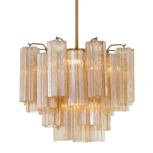 Crystorama Addis 4-Light Chandelier Aged Brass