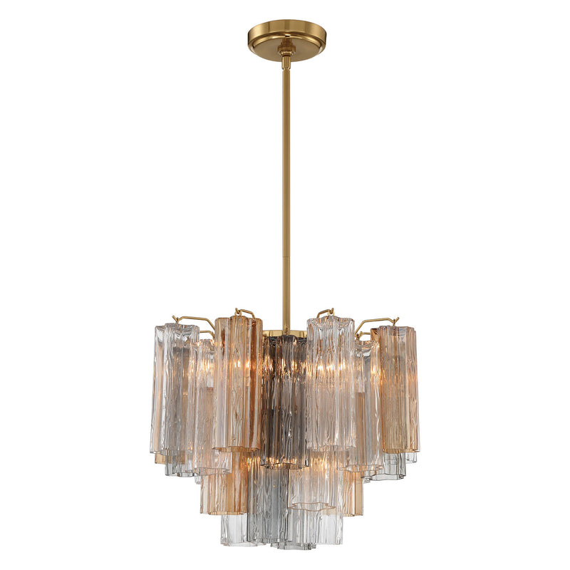 Crystorama Addis 4-Light Chandelier Aged Brass