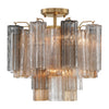 Crystorama Addis 4-Light Semi Flush Ceiling Mount Aged Brass