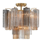 Crystorama Addis 4-Light Semi Flush Ceiling Mount Aged Brass