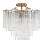 Crystorama Addis 4-Light Semi Flush Ceiling Mount Aged Brass