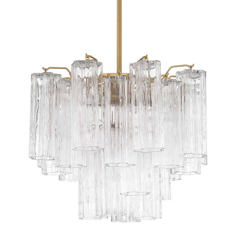 Crystorama Addis 4-Light Chandelier Aged Brass