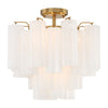 Crystorama Addis 4-Light Semi Flush Ceiling Mount Aged Brass