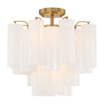 Crystorama Addis 4-Light Semi Flush Ceiling Mount Aged Brass