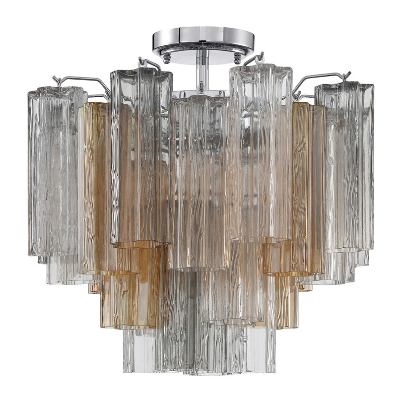 Crystorama Addis 4-Light Semi Flush Ceiling Mount Polished Chrome