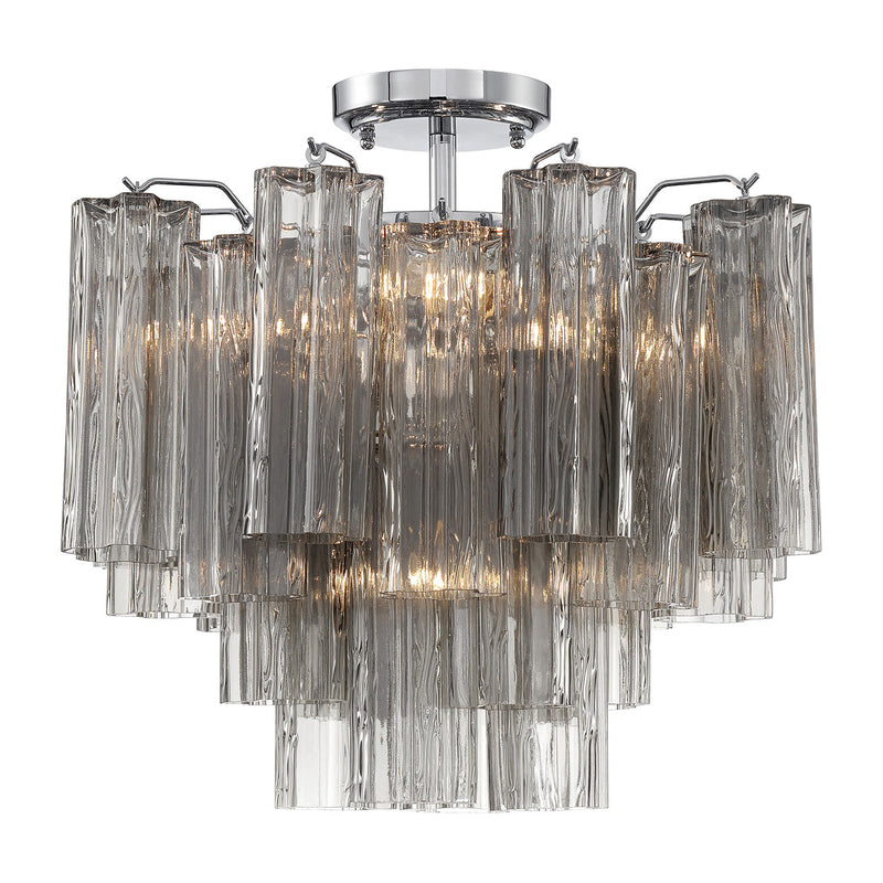 Crystorama Addis 4-Light Semi Flush Ceiling Mount Polished Chrome