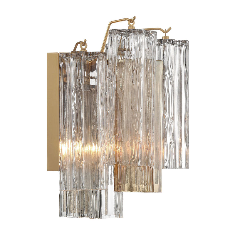 Crystorama Addis Wall Sconce Aged Brass