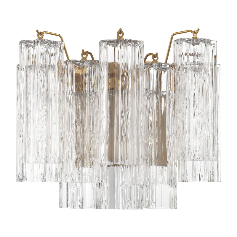 Crystorama Addis Wall Sconce Aged Brass