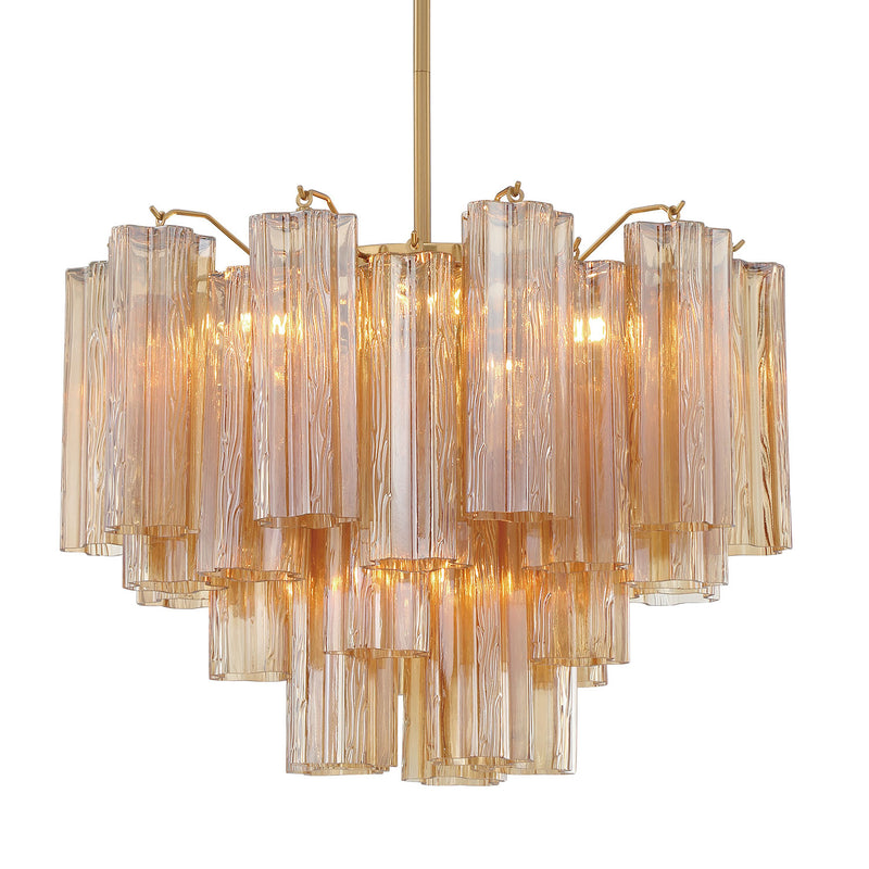 Crystorama Addis 6-Light Chandelier Aged Brass