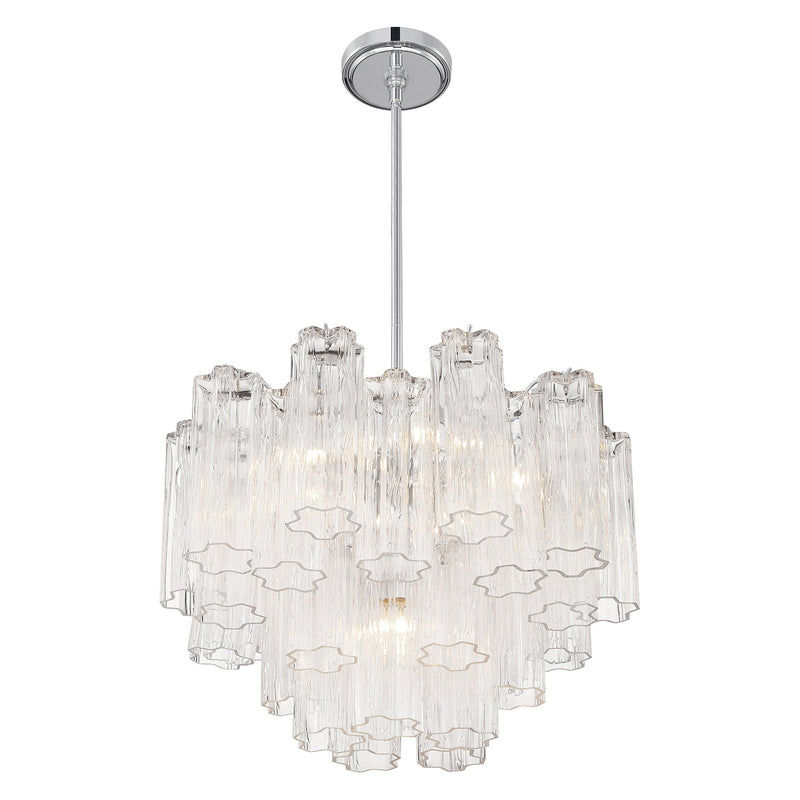 Crystorama Addis 6-Light Chandelier Polished Chrome