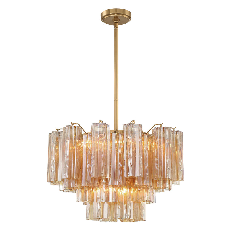 Crystorama Addis 9-Light Chandelier Aged Brass