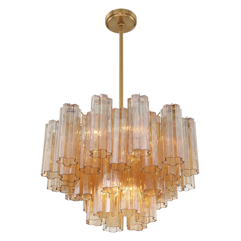 Crystorama Addis 9-Light Chandelier Aged Brass