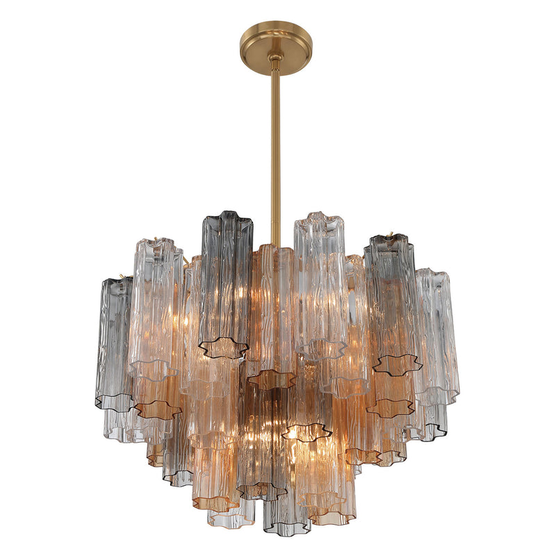 Crystorama Addis 9-Light Chandelier Aged Brass