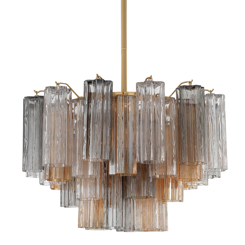 Crystorama Addis 9-Light Chandelier Aged Brass