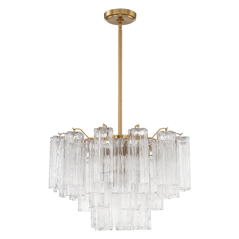 Crystorama Addis 9-Light Chandelier Aged Brass