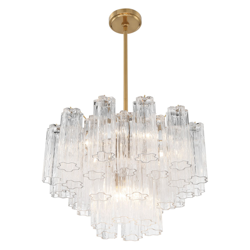 Crystorama Addis 9-Light Chandelier Aged Brass