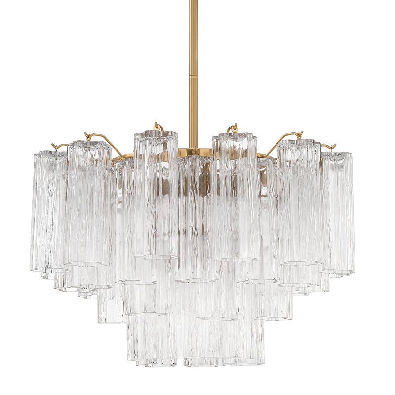 Crystorama Addis 9-Light Chandelier Aged Brass