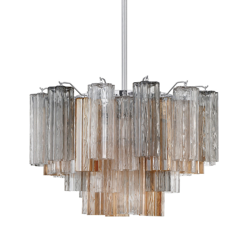 Crystorama Addis 9-Light Chandelier Polished Chrome