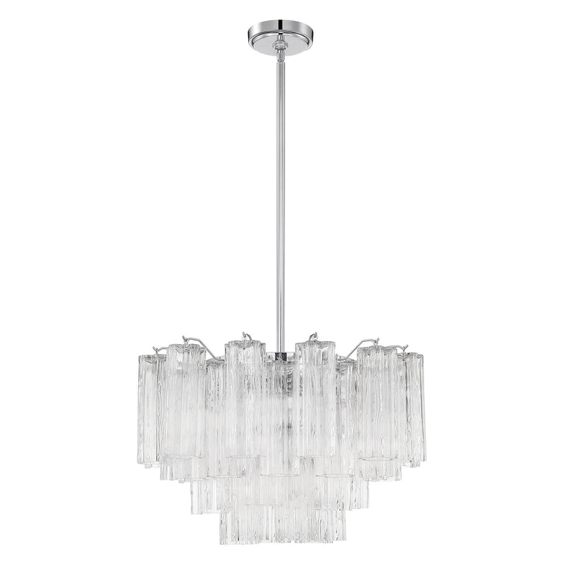 Crystorama Addis 9-Light Chandelier Polished Chrome