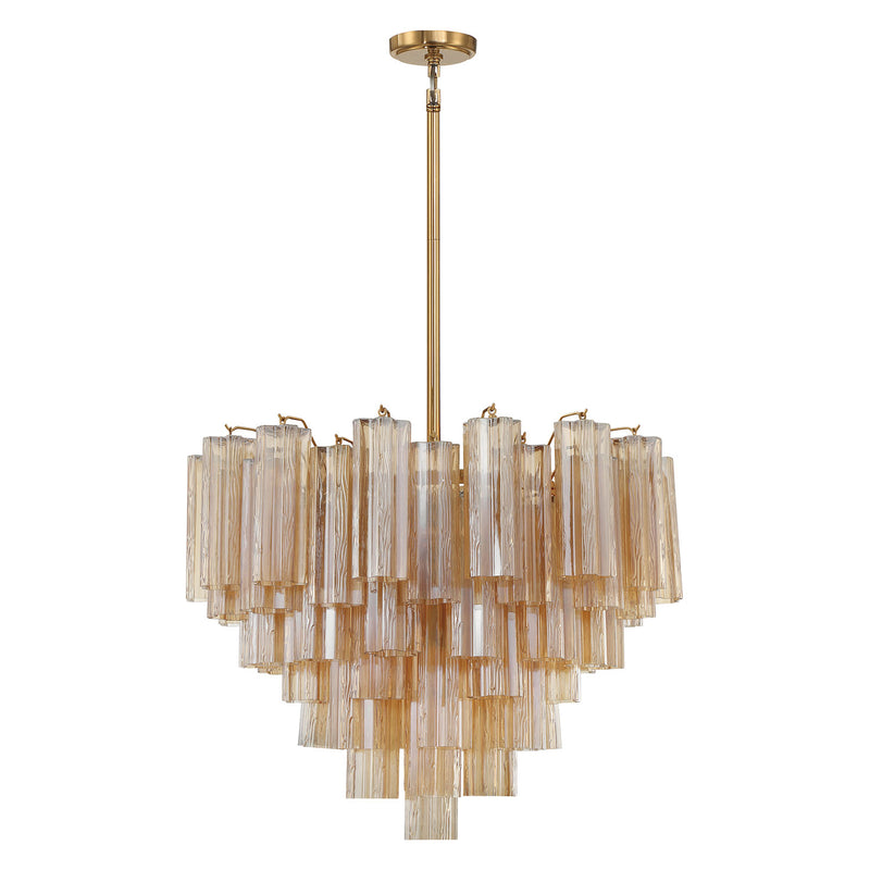 Crystorama Addis 12-Light Chandelier Aged Brass