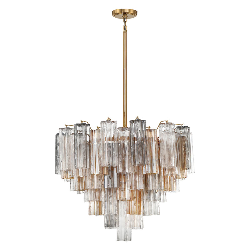 Crystorama Addis 12-Light Chandelier Aged Brass