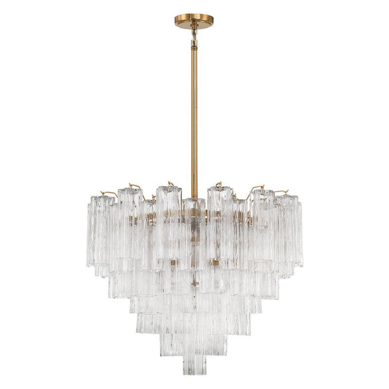 Crystorama Addis 12-Light Chandelier Aged Brass