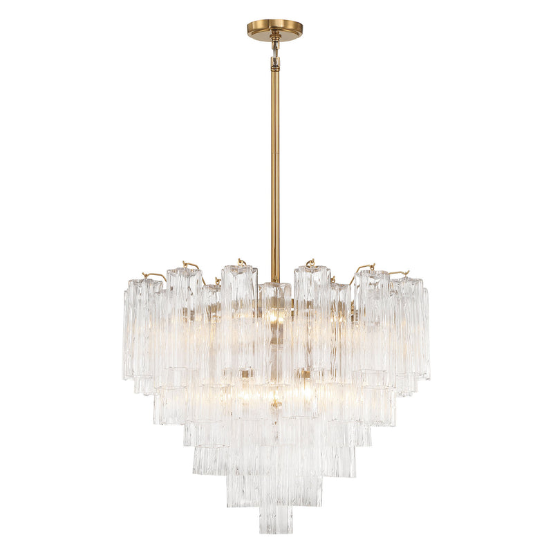 Crystorama Addis 12-Light Chandelier Aged Brass