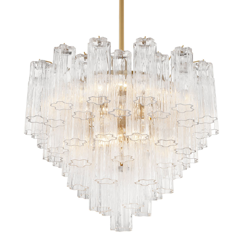 Crystorama Addis 12-Light Chandelier Aged Brass