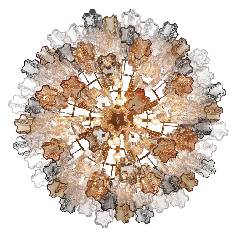 Crystorama Addis 16-Light Chandelier Aged Brass