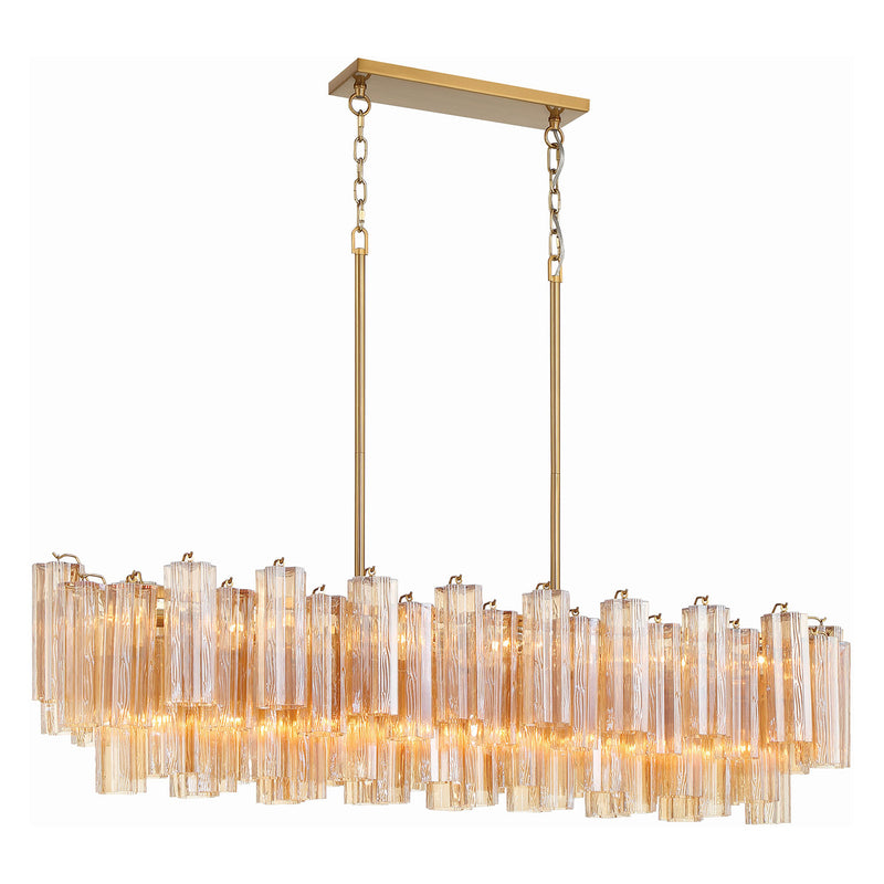 Crystorama Addis Linear Chandelier Gold