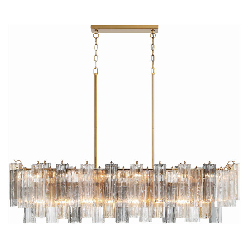 Crystorama Addis Linear Chandelier Gold