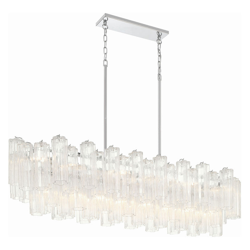 Crystorama Addis Linear Chandelier Polished Chrome