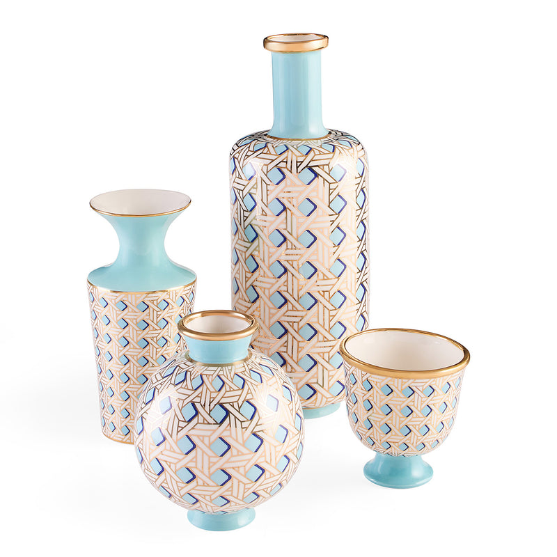 Jonathan Adler Basketweave Tall Bottle Vase