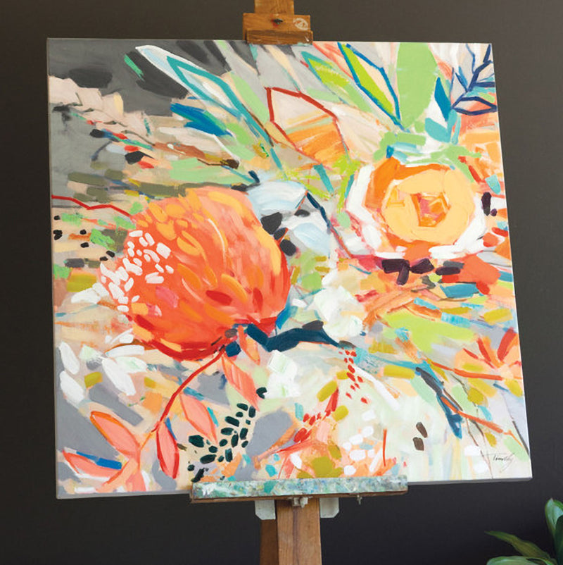 Orange Floral Wall Art