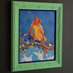 Bird Green and Blue Framed Artwork