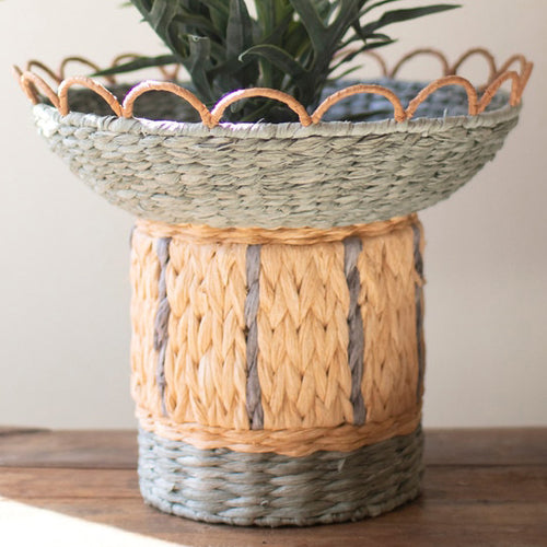 Recycled Paper Rope and Iron Compote with Scalloped Rim