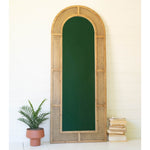 Arched Rattan Floor Mirror