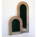 Arched Rattan Floor Mirror